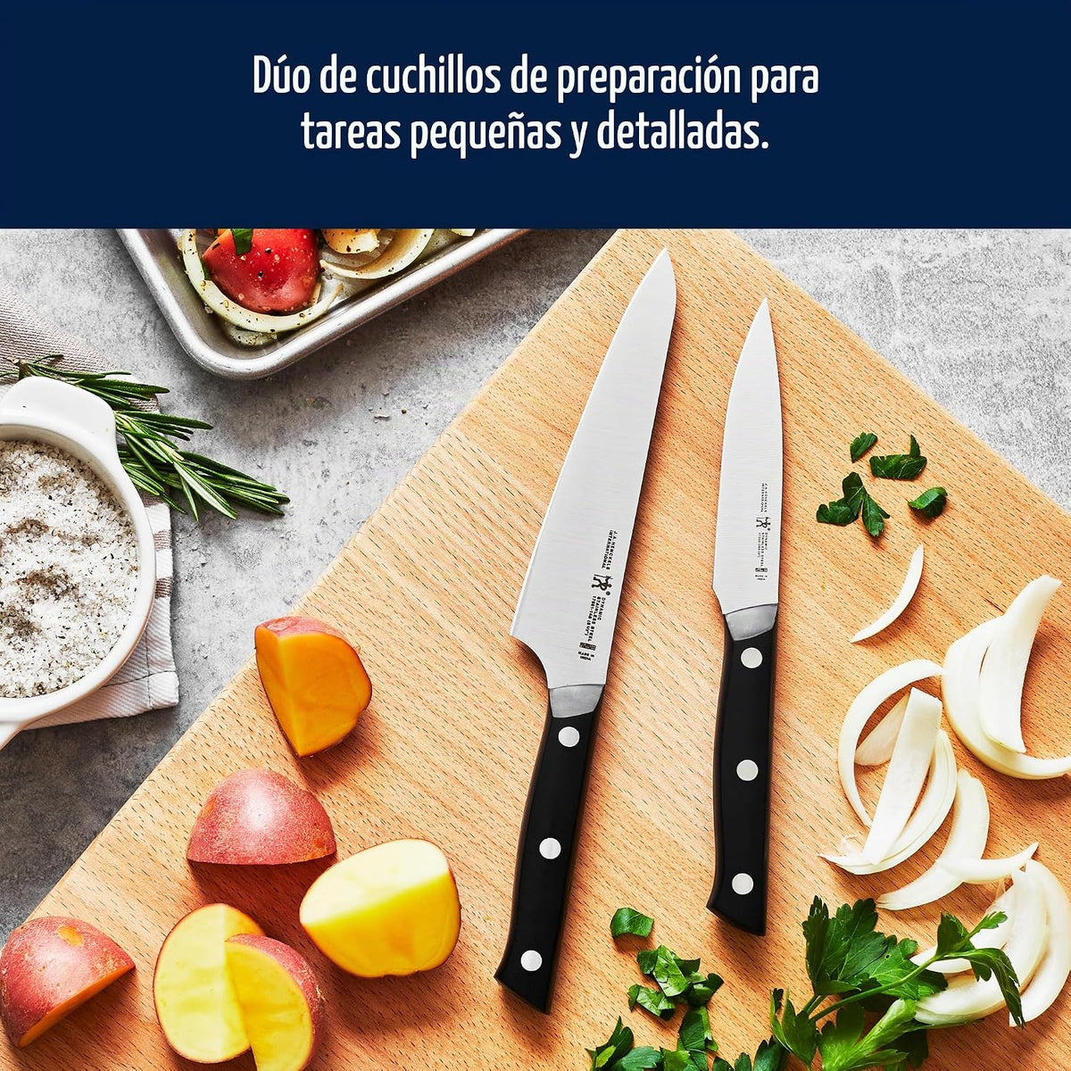 HENCKELS Dynamic Razor-Sharp - Juego de cuchillos de chef compactos...