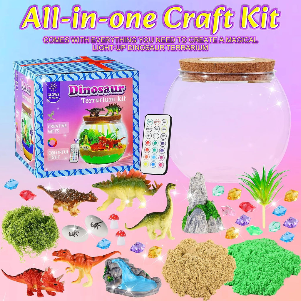 Hannstar Kit de terrario de dinosaurios para niños, actividades de...