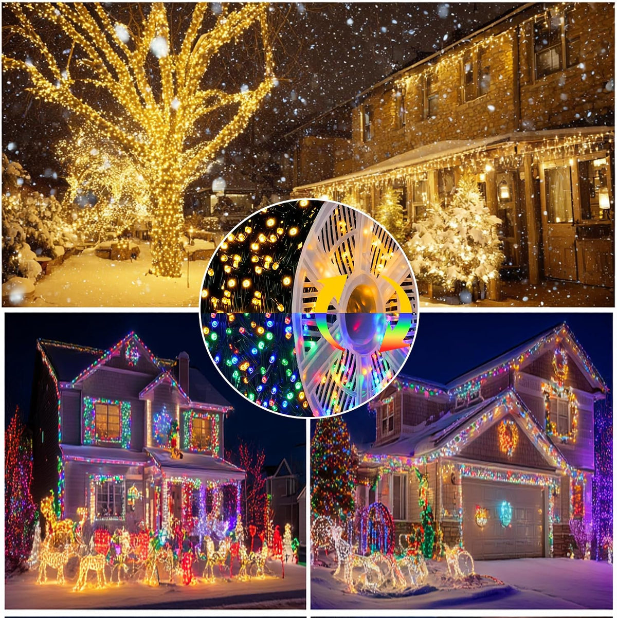 TW SHINE Luces navideñas que cambian de color, 328 pies, 1000 LED,...
