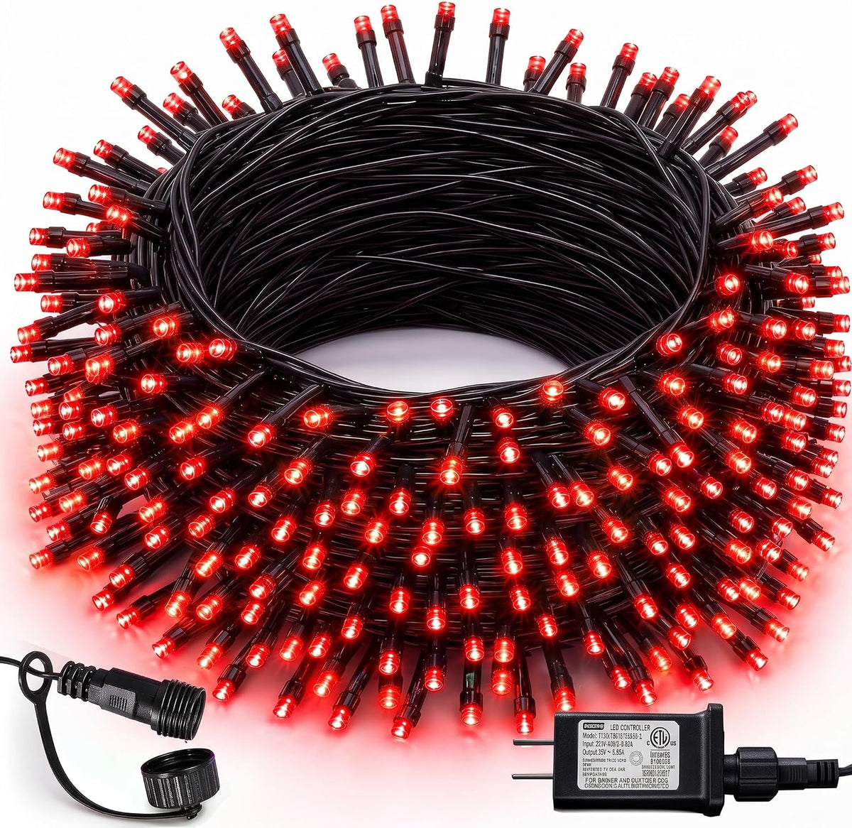 Dazzle Bright - Guirnalda de 300 luces LED para Navidad de 100 pies...