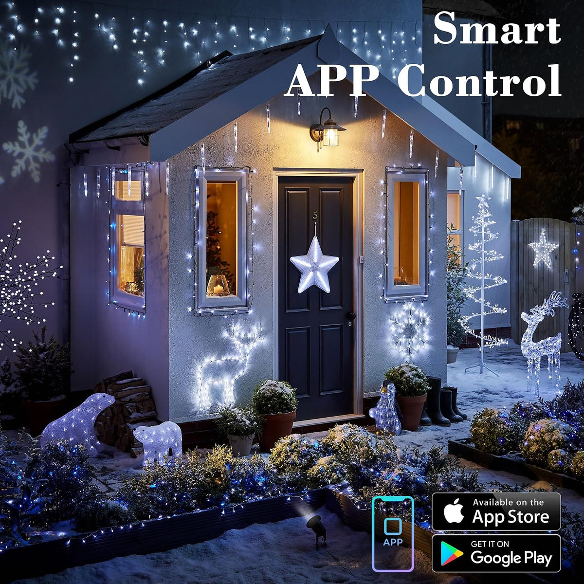 Brizled Guirnalda de luces inteligentes de Navidad, 300 luces LED q...