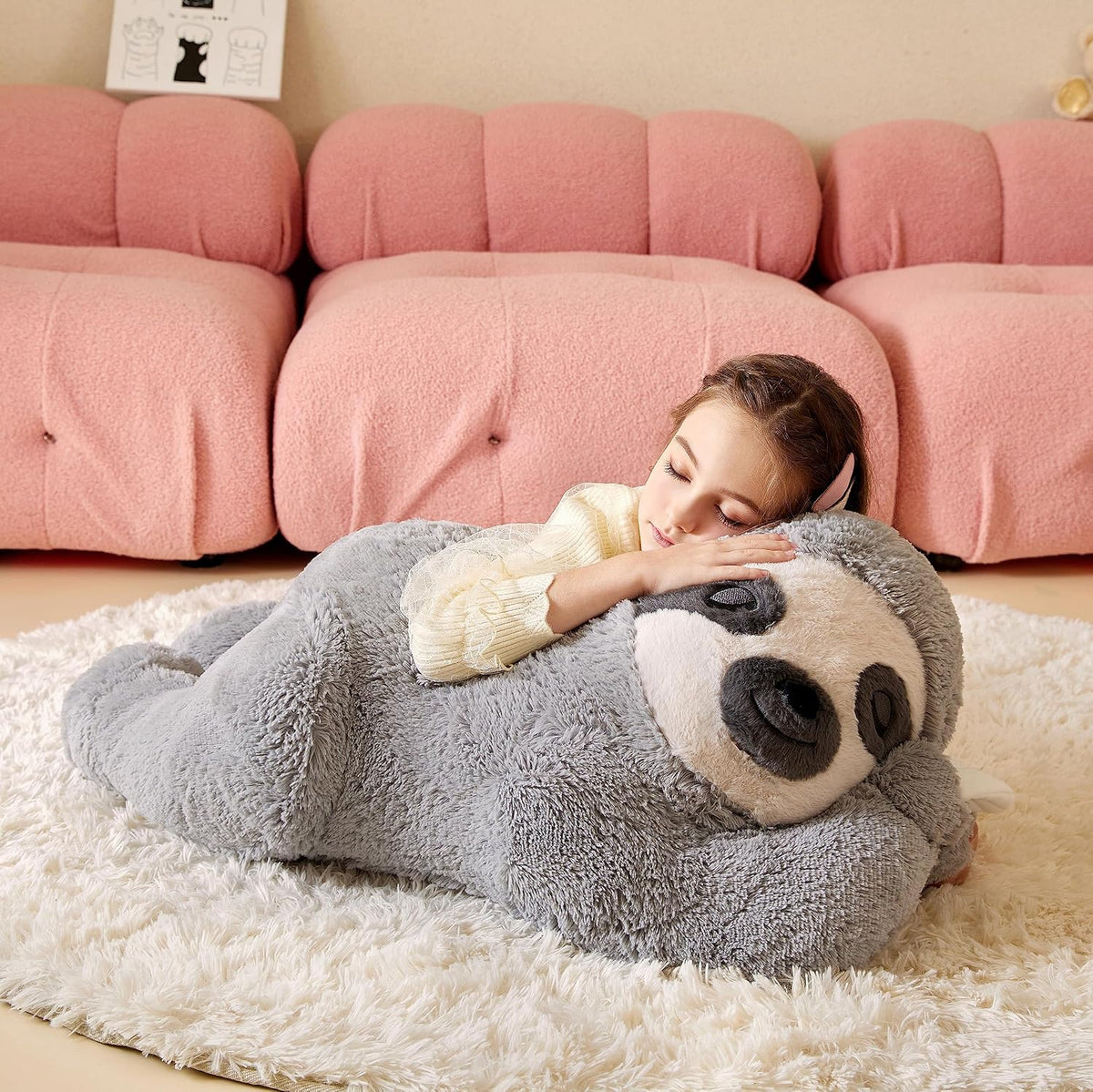 Tumyay Peluche de perezoso gigante de peluche suave, juguetes grand...