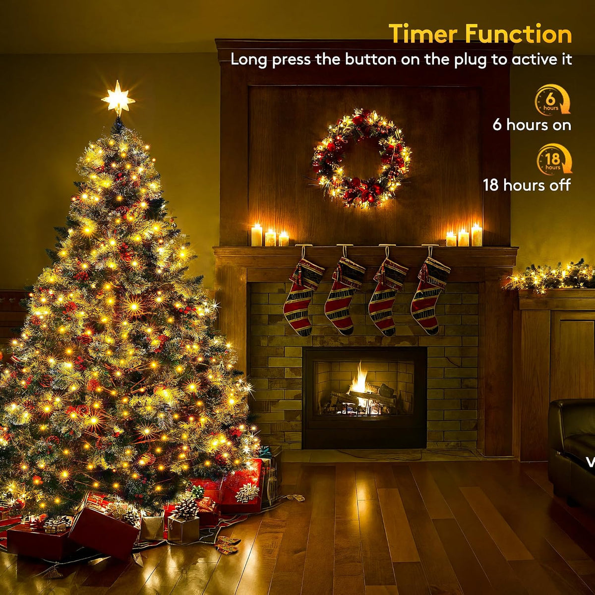 BlcTec Luces de Navidad, 800 luces LED para árbol de Navidad de 272...