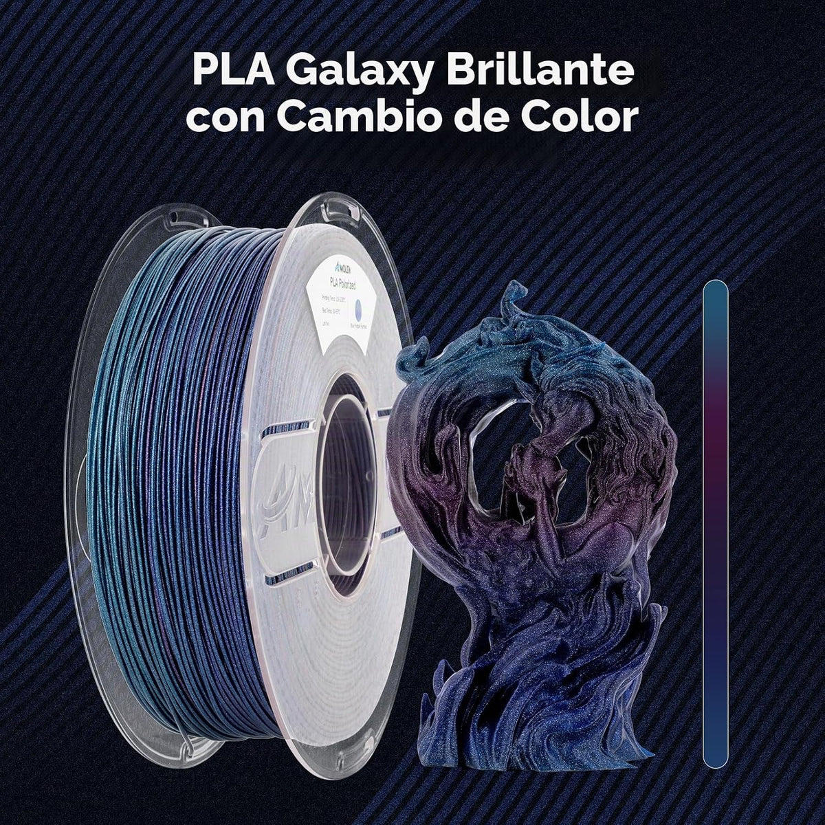 AMOLEN Galaxy Filamento de ácido poliláctico de 0.069 pulgadas +\/-...