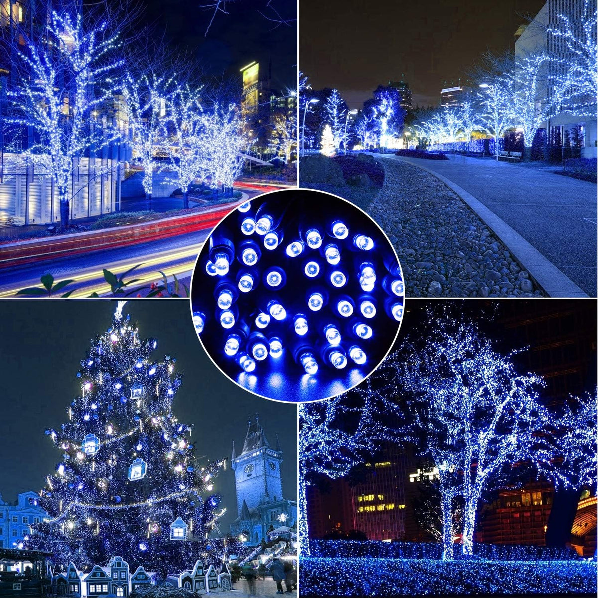 AIDDOMM 100 luces LED azules de Navidad de 50 pies 0.197 in, azul,...