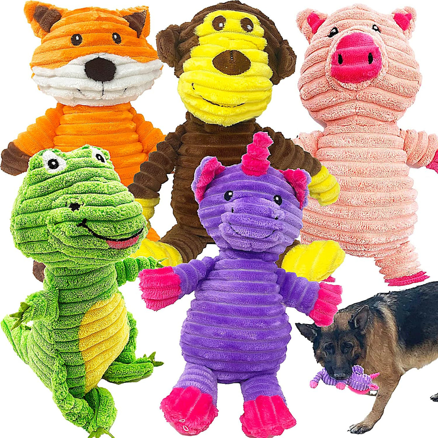 Jalousie Paquete surtido de juguetes de peluche para cachorros y ma...