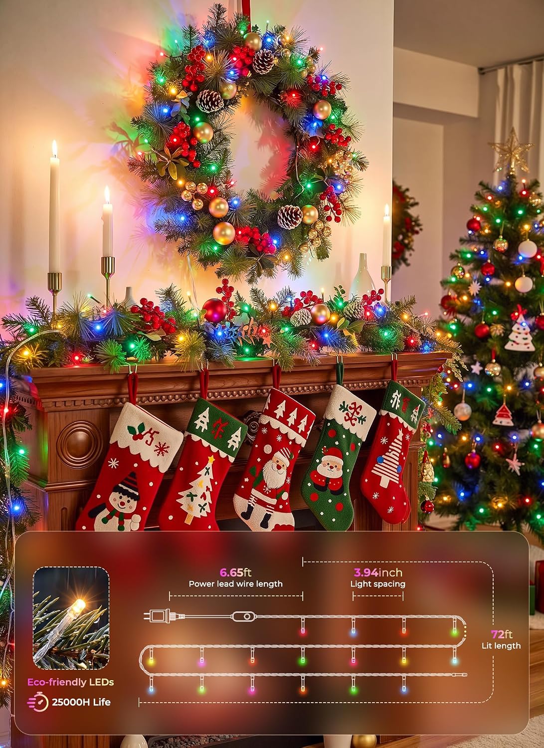Minetom Luces inteligentes que cambian de color, Navidad, Halloween...