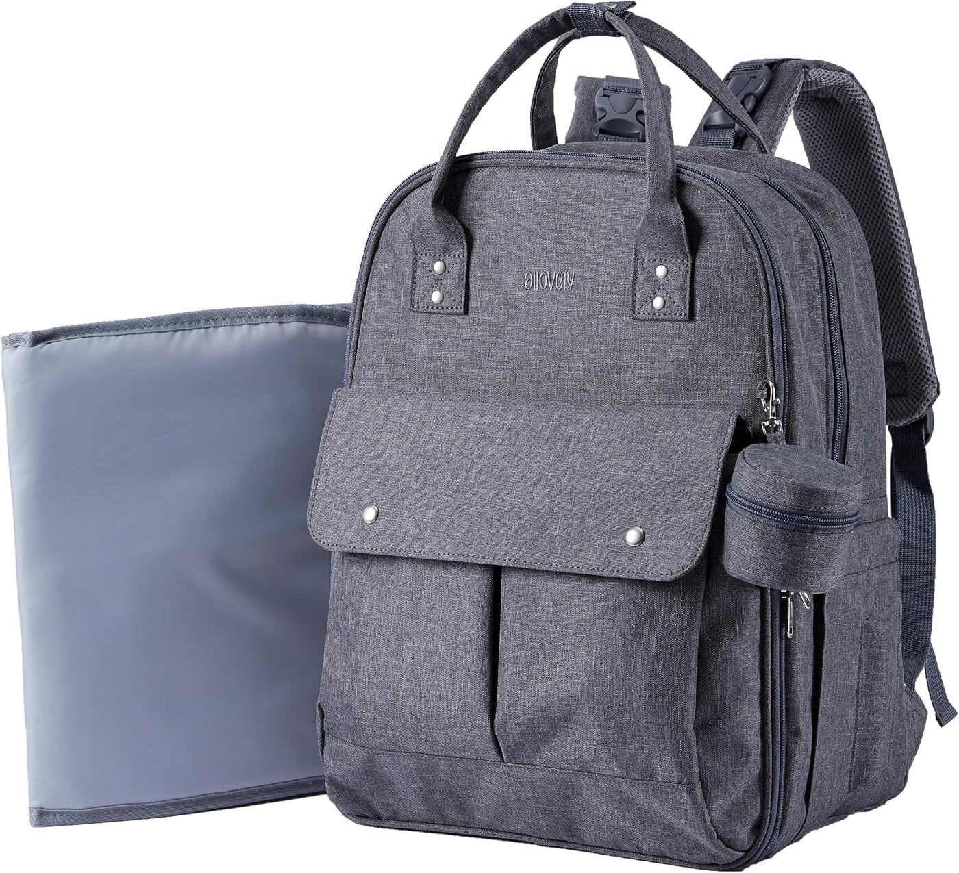 Bolso para pañales multifuncional Alllovely con bolsillos aislados...
