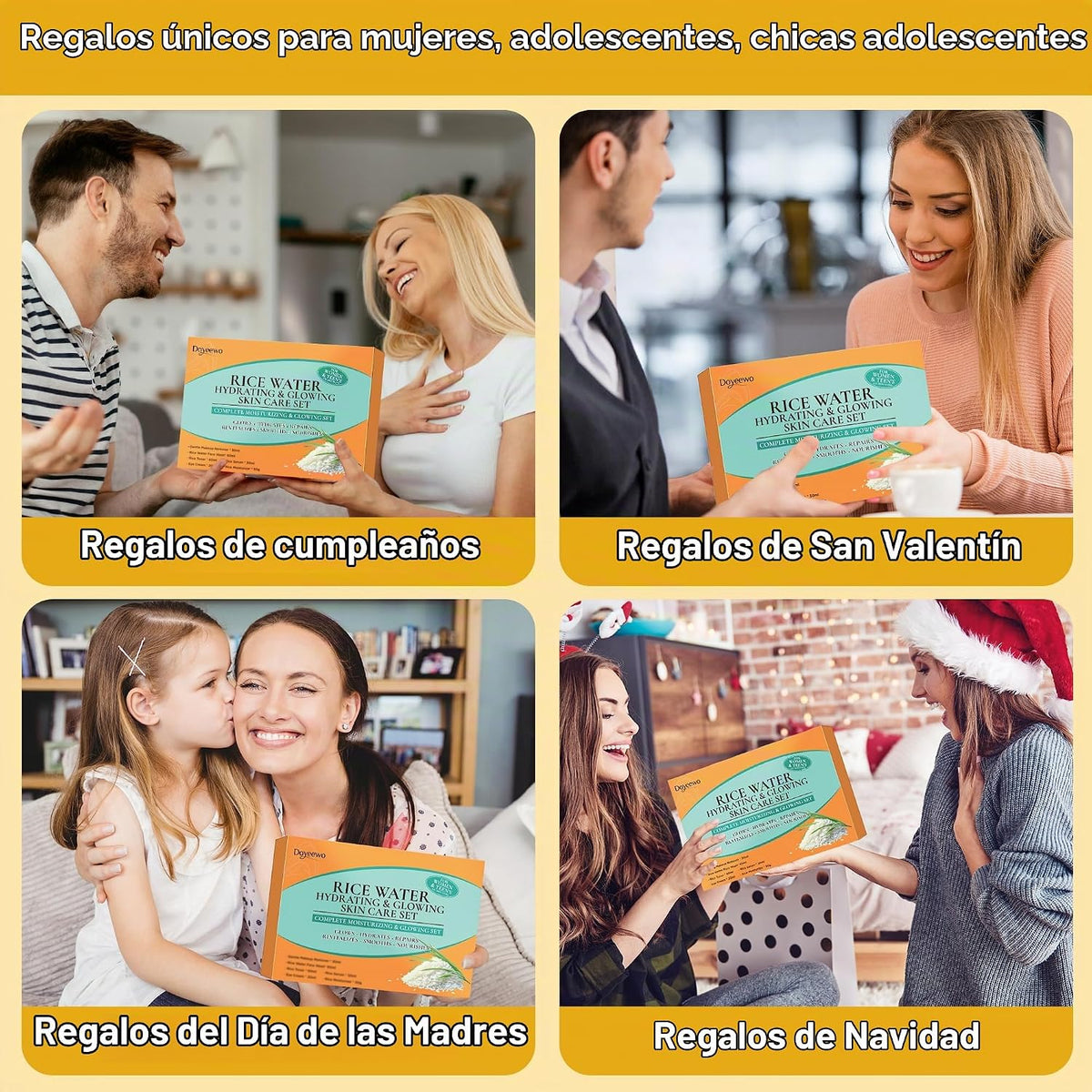 Set de cuidado de la piel con extracto de arroz coreano para hidrat...