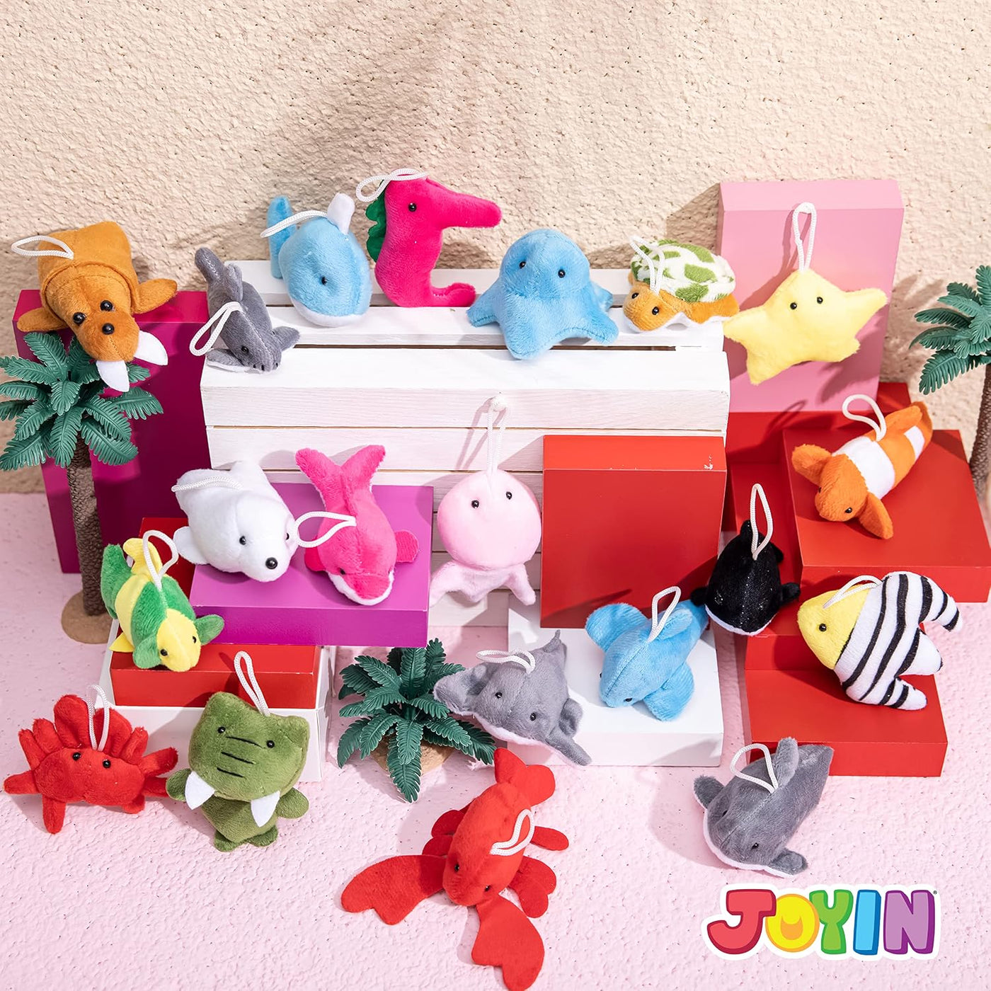 JOYIN 24 piezas de juguetes de peluche de animales marinos mini (24...
