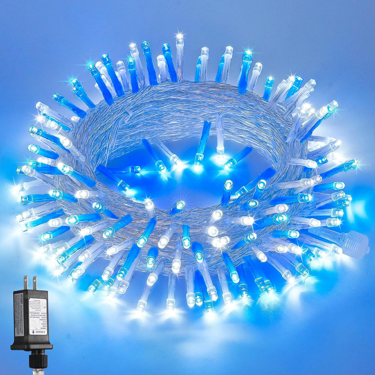 JMEXSUSS - Luces de cadena azules y blancas para interiores y exter...