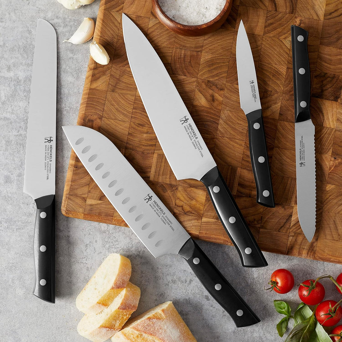 Henckels Juego de cuchillos dinámicos de 5 piezas con chef, pan, ut...