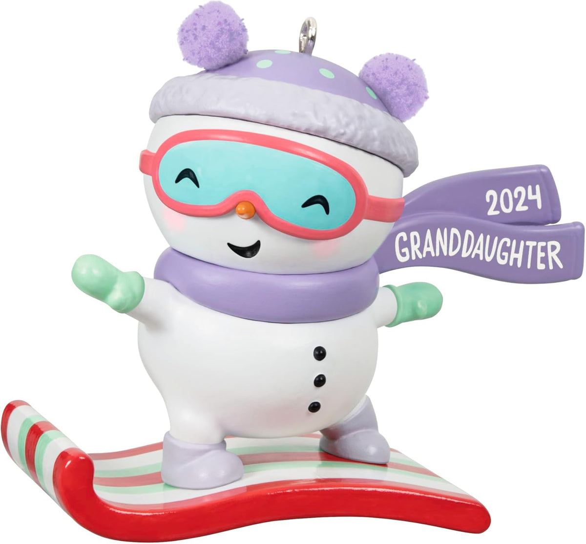 Hallmark Keepsake Adorno de Navidad 2024, muñeco de nieve de snowbo...