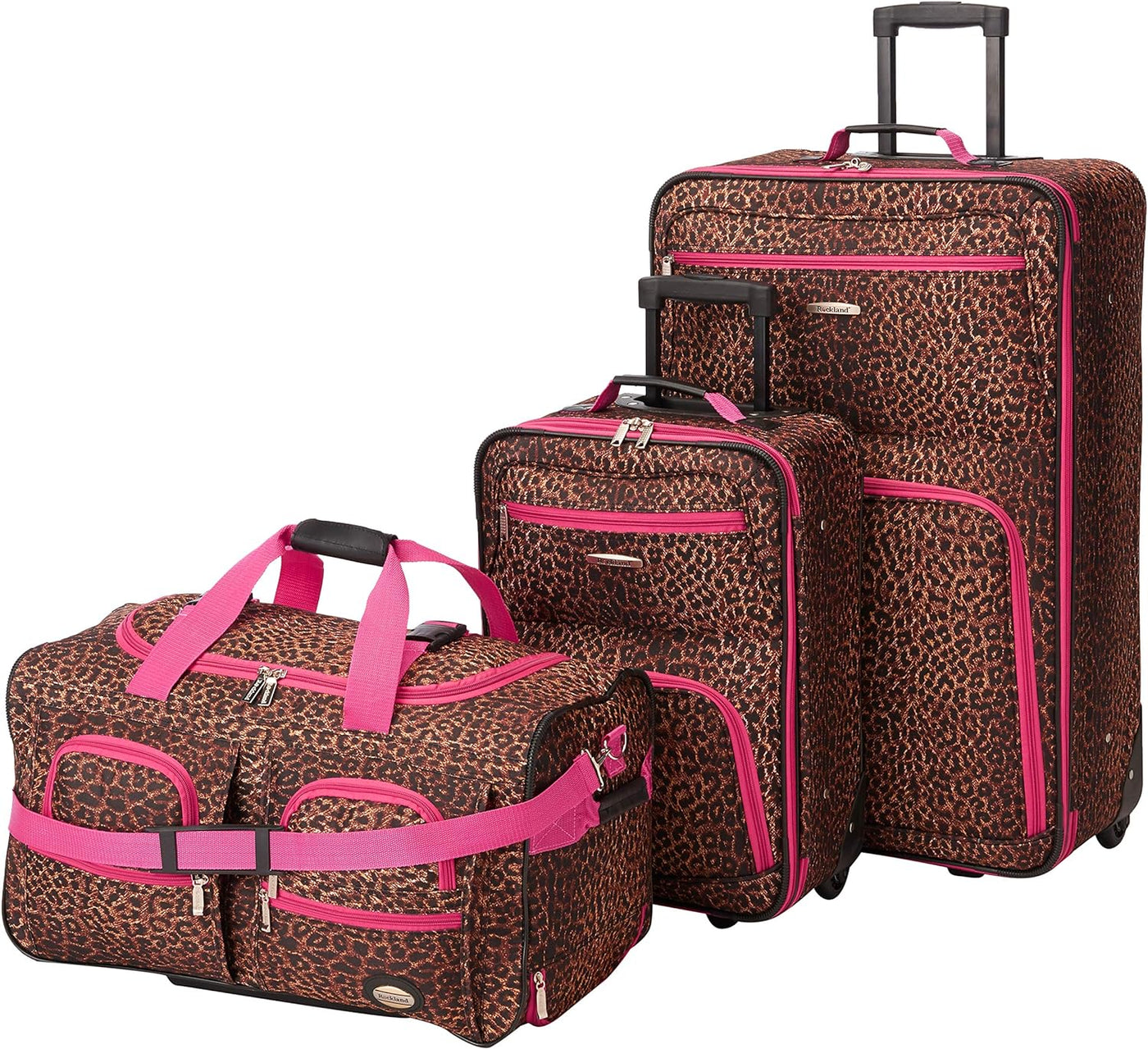 Rockland Vara Softside - Equipaje vertical de 3 piezas, rosado (Pin...