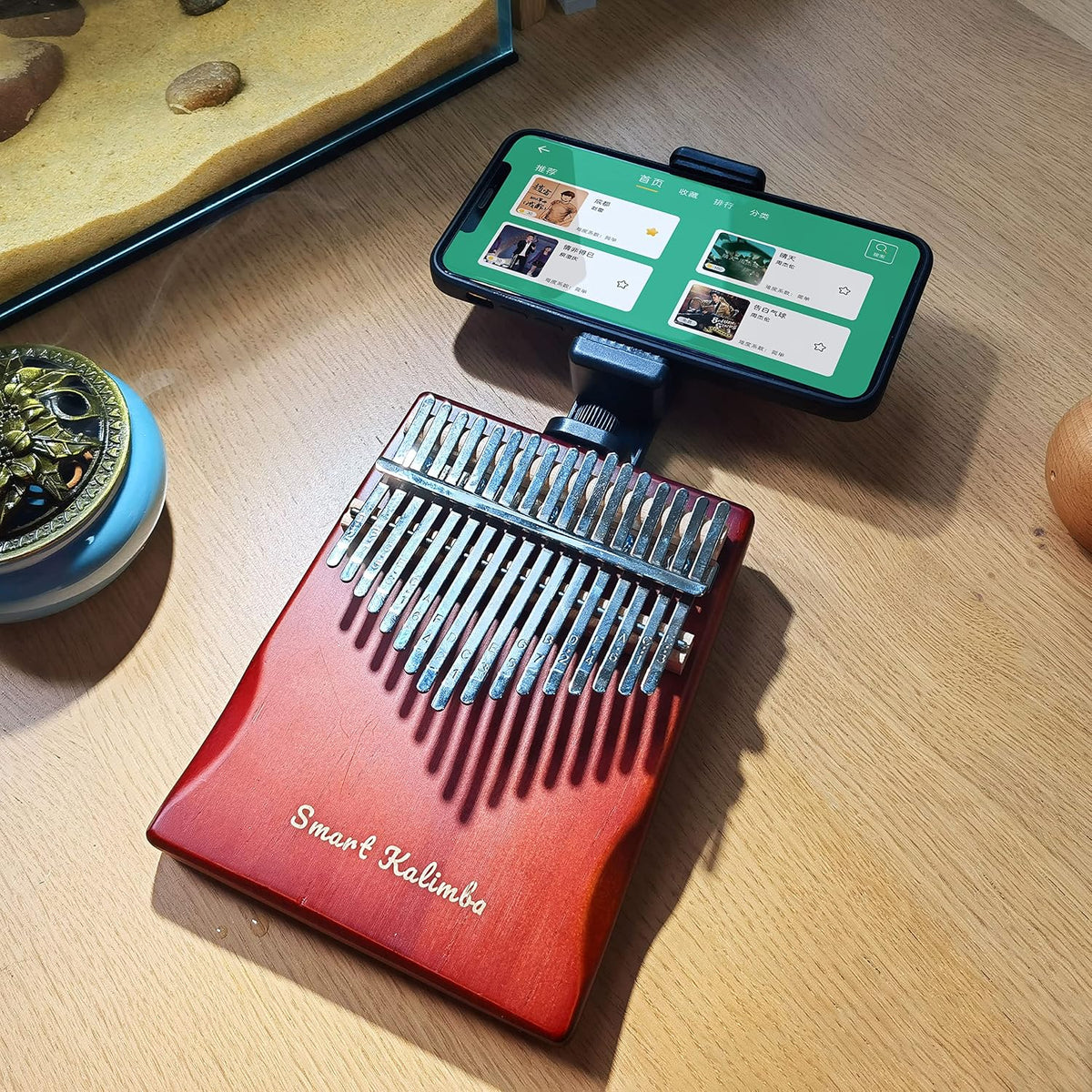 Jooleer Kalimba inteligente con aplicación, martillo de afinación,...