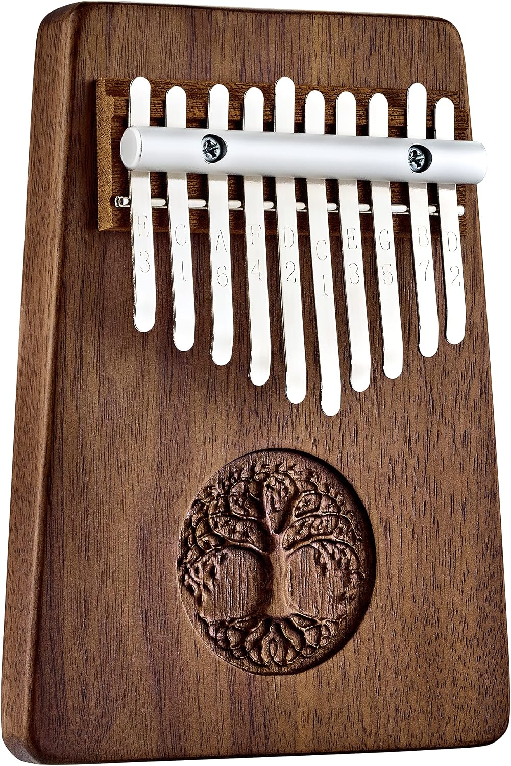 Piano de pulgar Kalimba, 10 teclas, incluye martillo de afinación y...