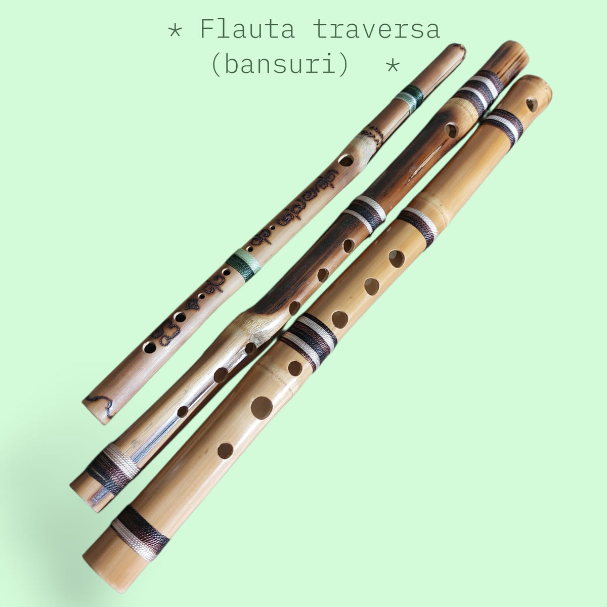 Flautas Traversas o Bansuris Artesanales en Bambú